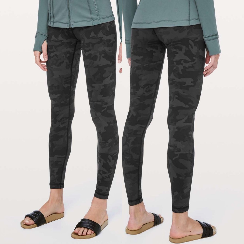 Lululemon Camouflage Leggings Sz 10 Wunder Under Hi-Rise Incognito Camo W5BB4S